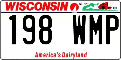 WI license plate 198WMP