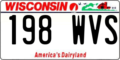 WI license plate 198WVS