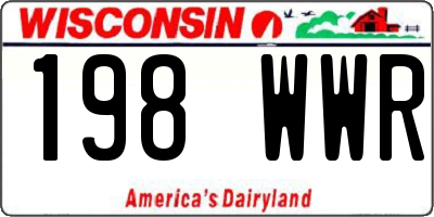 WI license plate 198WWR