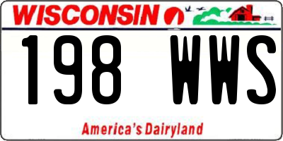 WI license plate 198WWS