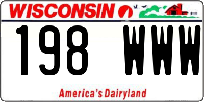 WI license plate 198WWW