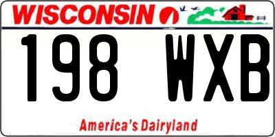 WI license plate 198WXB