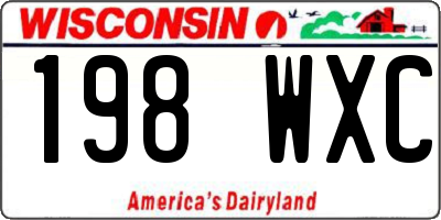 WI license plate 198WXC