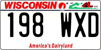 WI license plate 198WXD