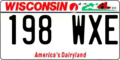 WI license plate 198WXE