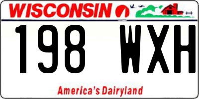 WI license plate 198WXH