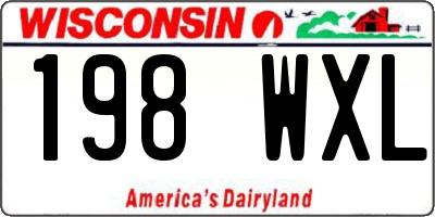 WI license plate 198WXL