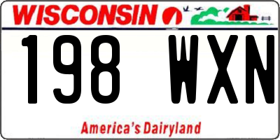 WI license plate 198WXN