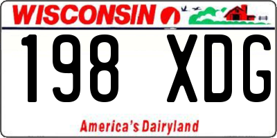 WI license plate 198XDG