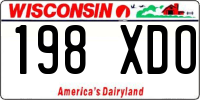 WI license plate 198XDO