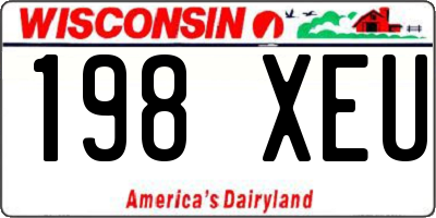 WI license plate 198XEU