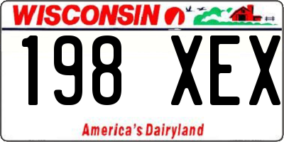 WI license plate 198XEX