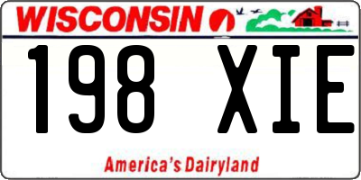 WI license plate 198XIE
