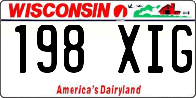 WI license plate 198XIG