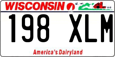 WI license plate 198XLM