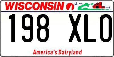 WI license plate 198XLO