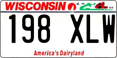 WI license plate 198XLW