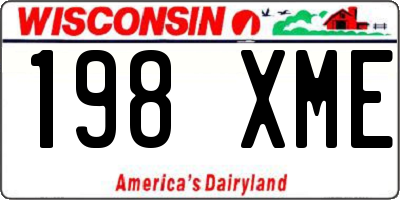 WI license plate 198XME