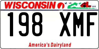 WI license plate 198XMF
