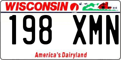 WI license plate 198XMN