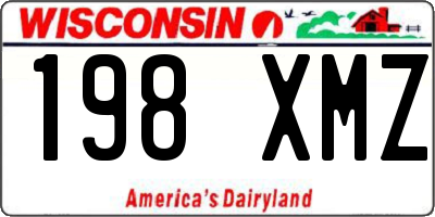 WI license plate 198XMZ