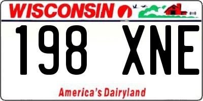 WI license plate 198XNE