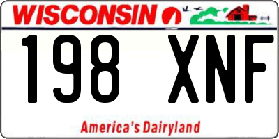WI license plate 198XNF
