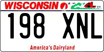 WI license plate 198XNL