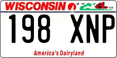 WI license plate 198XNP