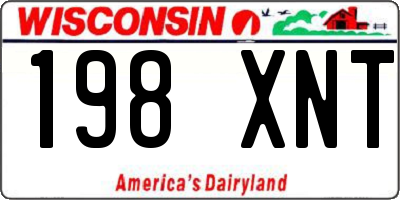 WI license plate 198XNT