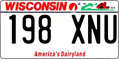 WI license plate 198XNU