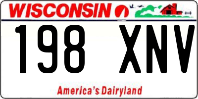 WI license plate 198XNV