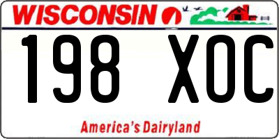 WI license plate 198XOC