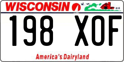 WI license plate 198XOF