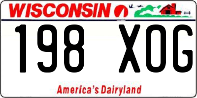 WI license plate 198XOG