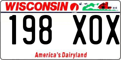 WI license plate 198XOX