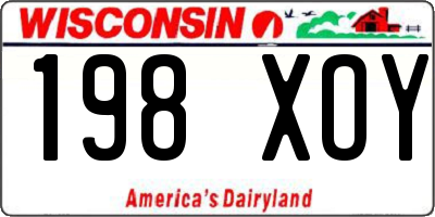 WI license plate 198XOY