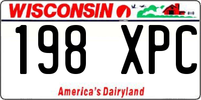 WI license plate 198XPC