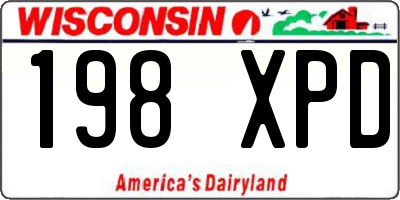 WI license plate 198XPD