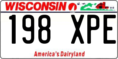 WI license plate 198XPE