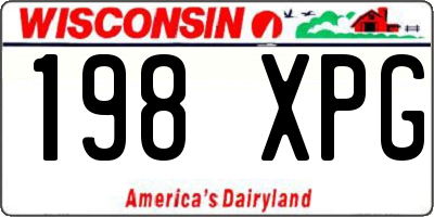 WI license plate 198XPG