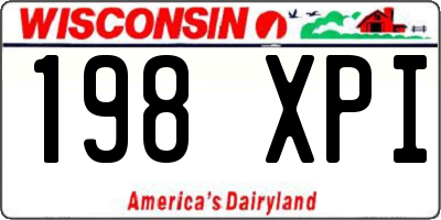 WI license plate 198XPI