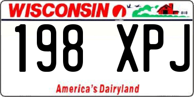 WI license plate 198XPJ