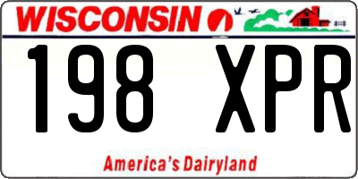WI license plate 198XPR