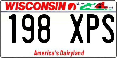 WI license plate 198XPS