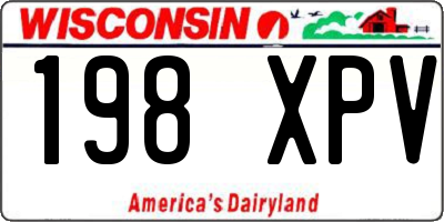 WI license plate 198XPV