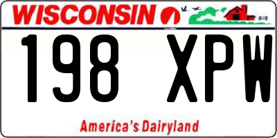 WI license plate 198XPW