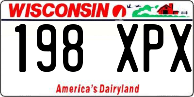 WI license plate 198XPX