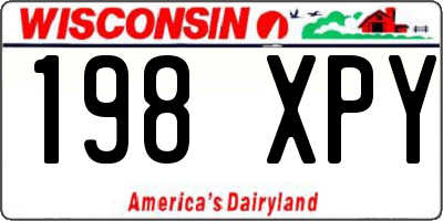 WI license plate 198XPY