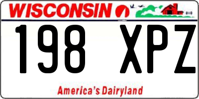 WI license plate 198XPZ